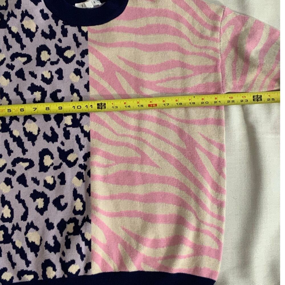 Thml Too Wild Colorblock Mixed Print Sweater Size… - image 4